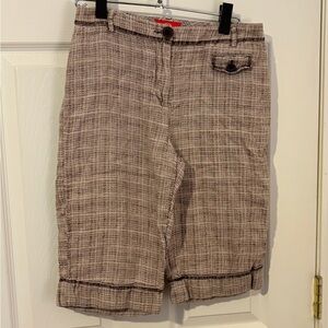 Oscar by Oscar De La Renta Women Gray Khaki Shorts 4